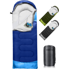 Спальний мішок 3-4 сезони, водонепроникний, ультралегкий, 220*75см (зелений/блакитний)