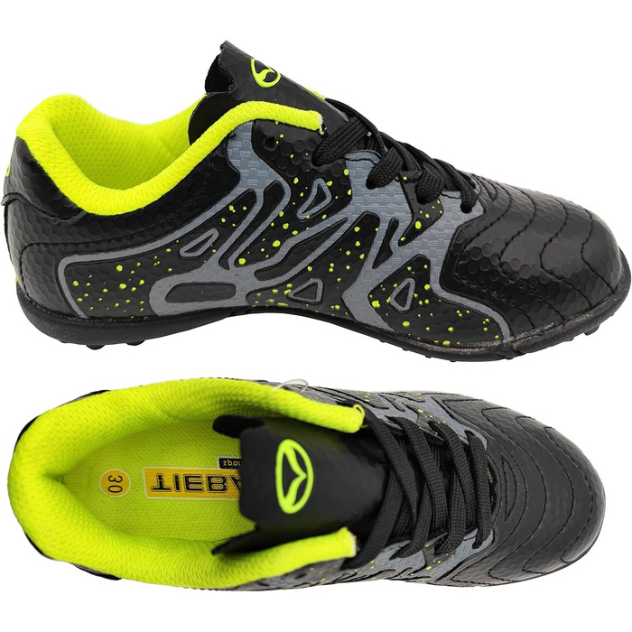 Дитячі футбольні бутси для тренувань на твердих поверхнях. Легкі футбольні кросівки для хлопчиків та дівчаток, розмір 30-40 (40 EU), чорний колір