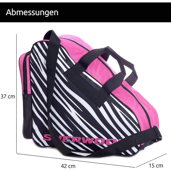 Сумка для ковзанів SHER-WOOD Pink Zebra, для дорослих і дітей, для роликів та хокейних ковзанів