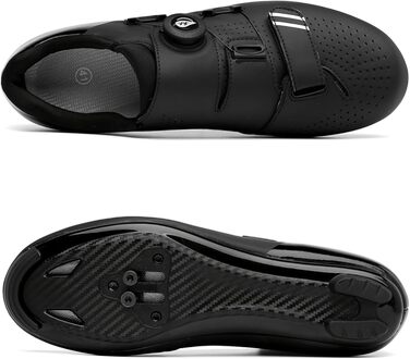 Велосипедні шкарпетки NGARY для чоловіків та жінок: шкарпетки для шосе, сумісні з Peloton, Look SPD, SPD-SL, Delta Lock, дихаючі, для їзди на велосипеді, білі (44 EU, чорний)