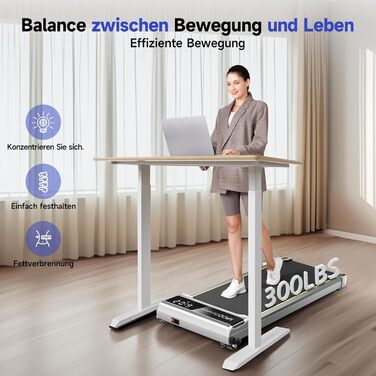 Walking Pad YPOO з регулюванням нахилу, 1-6 км/год: компактне бігове полотно для дому та офісу, до 140 кг, тихе, з LED-дисплеєм, пультом та APP, срібне