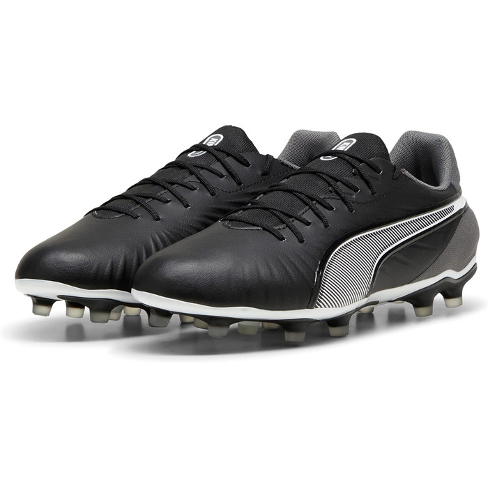 Кросівки футбольні PUMA King Match Fg/Ag, 40 EU, чорно-білі, сірі
