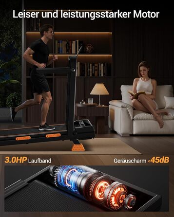 Бігова доріжка Walking Pad Lontek зі схилом 16%, 10 км/год для дому та офісу, LED дисплей, пульт ДУ, потужність 3.0 к.с., макс. навантаження 136 кг, чорна