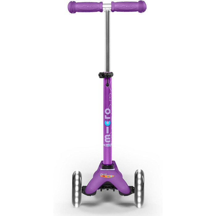 Самокат дитячий Micro Deluxe Kinder Scooter з регульованим кермом, світлодіодні колеса, фіолетовий