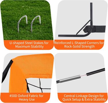 Дитячі футбольні ворота BELEEV для гри в саду та в приміщенні, 4x3/6x4 ft, з LED-підсвічуванням, портативні, складані, комплект з 2 шт., 120*90 см