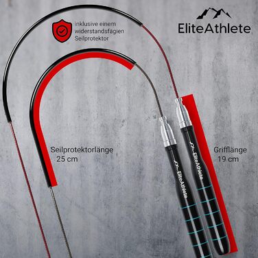 Скакалка EliteAthlete для дорослих, швидкісна, з запасним шнуром, професійні підшипники, для фітнесу, кросфіту та боксу, з чохлом і захистом для шнура, синя