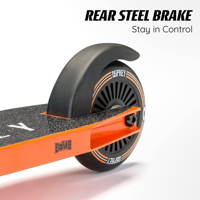 Самокат трюковий Osprey Stunt Pro 360° для дітей та дорослих, з підшипниками ABEC 5, помаранчевий