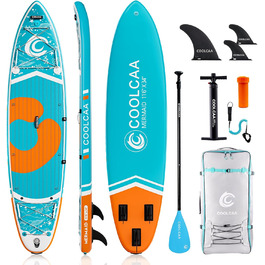 Надувна SUP-дошка COOLCAA 354x86x15 см з аксесуарами, вантажопідйомність до 210 кг, для дорослих і підлітків, преміум-якість