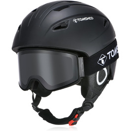 Шолом для лиж та сноуборду TOMSHOO з візором та навушниками, чорний, унісекс, M