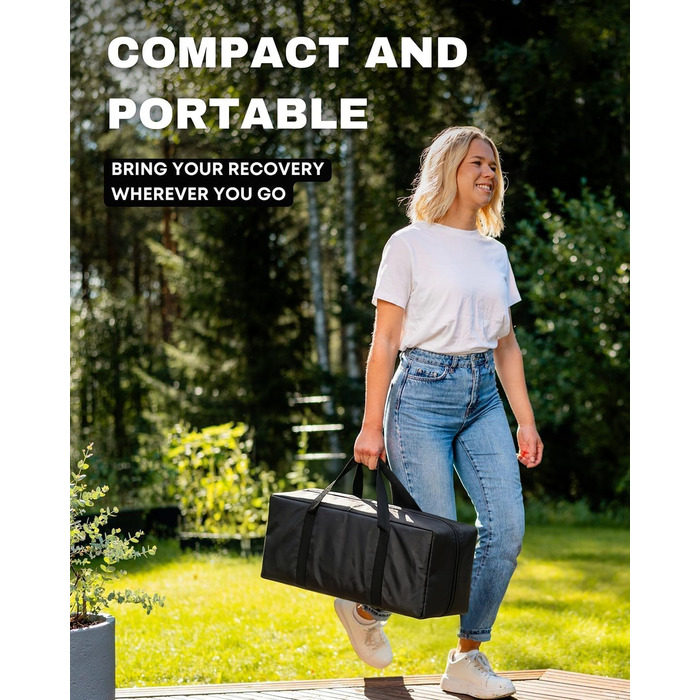 Кріованна для льодяних купань XL (80 см) з системою охолодження, 8 сталевими стійками, термозахистом та сумкою — повний комплект