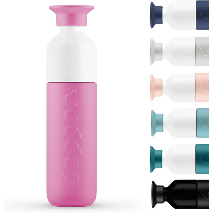 Термос Dopper Insulated Pelican Pink 350 мл — двостінний, нержавіюча сталь, зберігає 24 год холод/9 год гарячий, герметичний, для води, кави, чаю