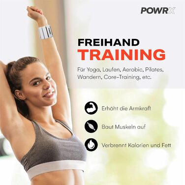 Ваги для зап'ястя PowrX для чоловіків: високоякісний силікон, нержавіюча сталь, зручні, легкі у чищенні, антибактеріальні, для фітнесу, тренувань, подорожей - Білий