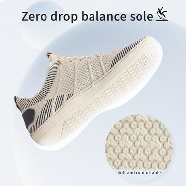 Легкі дихаючі кросівки IceUnicorn для широкої стопи: жіночі та чоловічі, zero-drop, для активного відпочинку, розмір 39 EU, колір 555beige