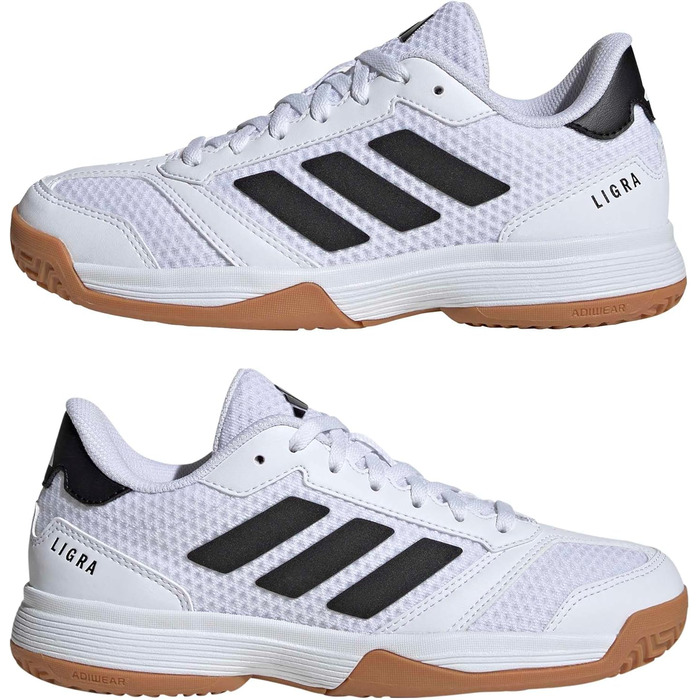 Дитячі кросівки Adidas Ligra 8 для залу (35 EU) - Білий, Чорний
