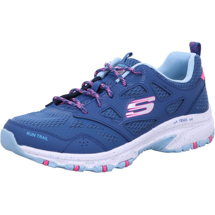 Кросівки Skechers блакитні з сіткою та шкіряними вставками, рожева окантовка (39.5 EU)