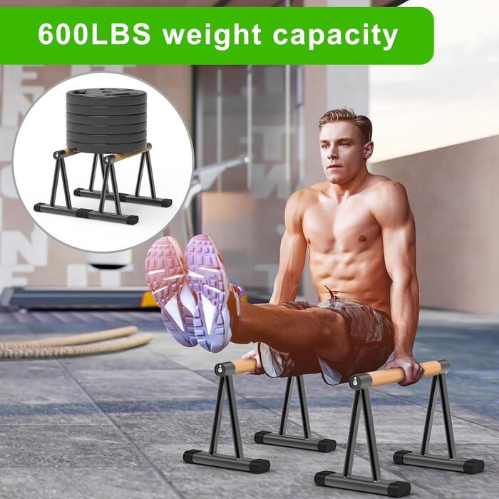 Паралелети для віджимань Dolibest, бруси для віджимань, фітнес, стійка для перекидання, ручки для віджимань, бруси для L-sit, середній розмір, 31 см, для дому та спортзалу