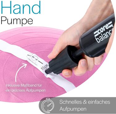 Фітнес-м'яч Core Balance для йоги, фітнесу та вагітності, 55/65/75/85 см, з насосом, рожевий