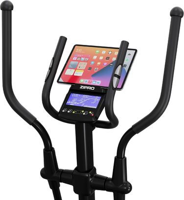 Еліптичний тренажер Zipro Wave для дому, 32 рівні навантаження, Bluetooth, iPad-тримач, до 120 кг, кардіо орбітрек, чорний