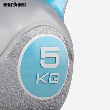 Kettlebell GORILLA SPORTS з пластику 2-20 кг, поштучно/набір, гіря для фітнесу