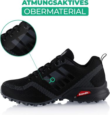 Черевики для трекінгу та трейлраннінгу для жінок та чоловіків, чорно-темно-сірі, 43 EU