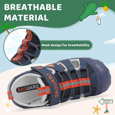 Сандалі дитячі SAGUARO для хлопчиків та дівчаток трекінгові, дихаючі, нековзкі, для походів (Сині, 38 EU)
