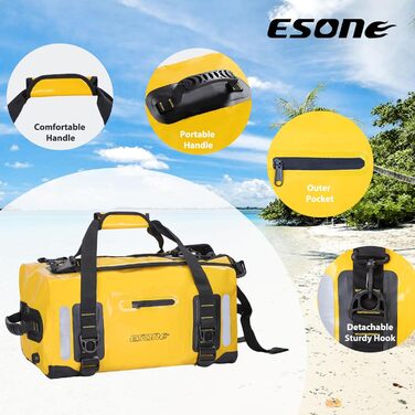 Водонепроникний рюкзак ESONE Dry Bags 90L для каякінгу, подорожей та активного відпочинку (жовтий)