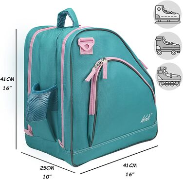 Сумка для ковзанів Wolt | Сумка для роликів та інлайнів. Стильна, регульована через плече, м'ятно-зелена