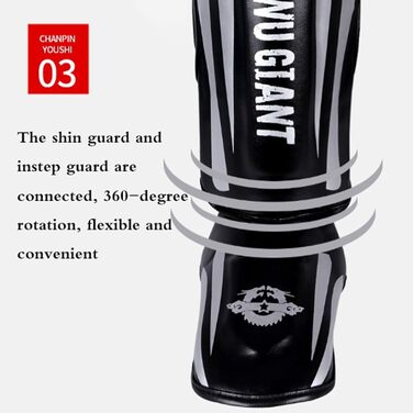 Захисники гомілок для Муай Тай, кікбоксингу та інших єдиноборств, унісекс, з захистом зап'ястя, чорні