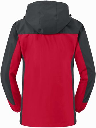 Жіноча куртка 3-в-1 для активного відпочинку: вітро- та вологозахисна з флісовою підкладкою, з капюшоном (Червоний, XXL)