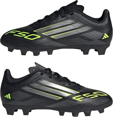 Дитячі футбольні бутси adidas F50 Club FG/MG, 38 EU, чорний/металік/лимонний, для дітей