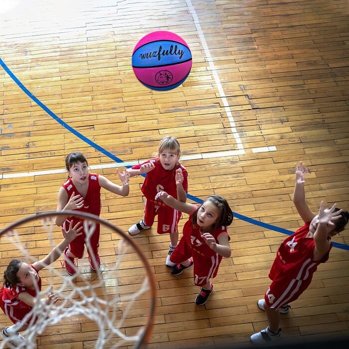 Баскетбольні м'ячі Wuzfully для дітей та дорослих, для гри в приміщенні та на вулиці (5 шт., рожево-блакитний)