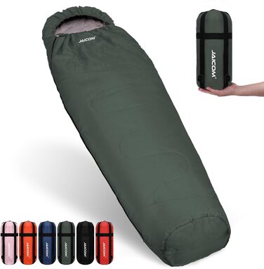 Спальний мішок JAICOM 3/4 сезони, ультралегкий, 800г/1600г, для дорослих, 3/4 сезони, зелений, для кемпінгу, трекінгу, відпочинку