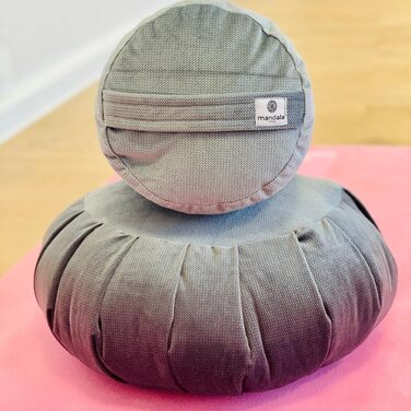 Сенсорний набір для йоги Sensory Owl: болстер, зафу, подушка для очей з наповнювачем гречка-льон, оксамитова поверхня, м'ята Moon