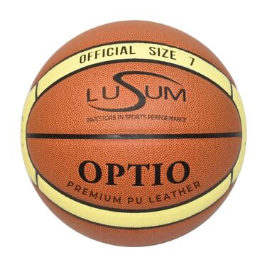 Баскетбольний м'яч Lusum Optio – PU-шкіра, розміри 5, 6 та 7 – для залу та вулиці, міцний, підходить для дітей, підлітків та дорослих, для будь-якого рівня гри. Розмір 7