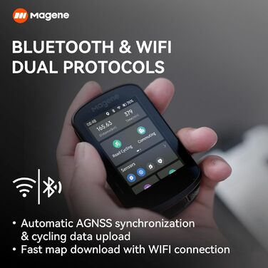 Велокомп'ютер Magene C506 з GPS, кольоровим сенсорним екраном, навігацією, водонепроникний, бездротовий, WiFi та Bluetooth, для велотренувань