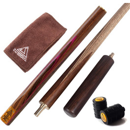 CUESOUL 57' Ручний снукерний кий з 3/4 суглобом та міні-подовжувачем для наконечника, в алюмінієвому кобурі Karella D302