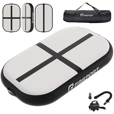 Airtrack FBSPORT 60x100x10 см: килимок для гімнастики, акробатики, йоги з насосом та сумкою