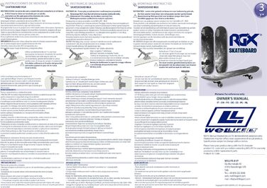 Скейтборд WeLLIFE 79x20 см, 9 шарів клену, подвійний кік, графіка Double Triangle, для дітей, підлітків і дорослих, для початківців