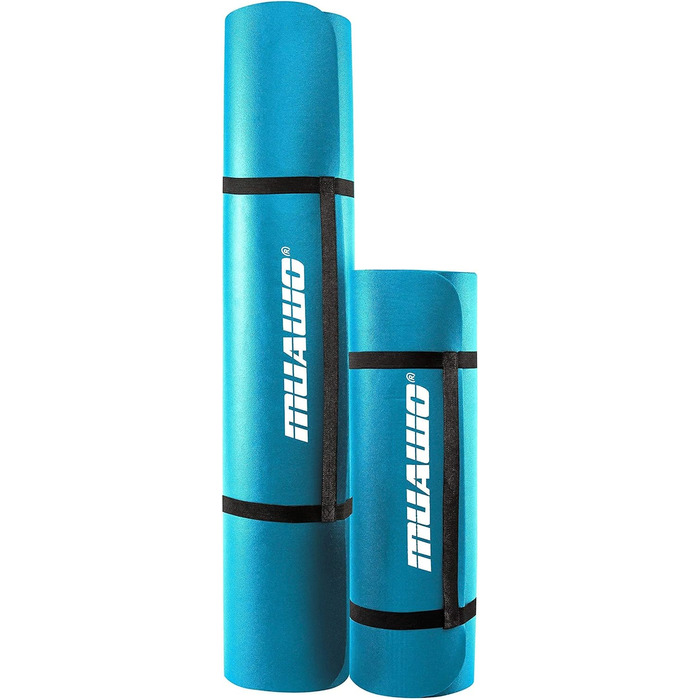 Мат для тренувань Muawo Premium: фітнес, йога, гімнастика | антиковзаюча, товста, довга | 190 x 100 x 1,5 см