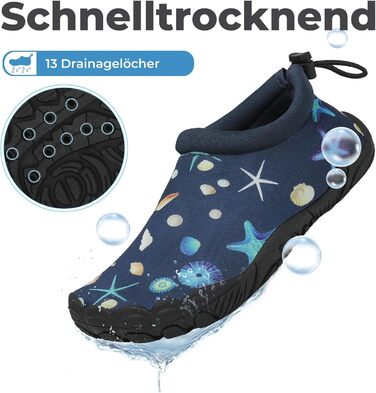 Дитячі шльопанці Mishansha для плавання та басейну: дихаючі, швидковисихаючі, антиковзкі, розмір 24-35, блакитні