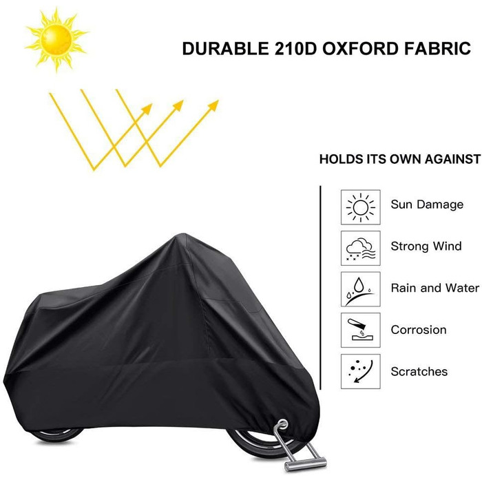 Водонепроникний чохол для мотоцикла Winterfest 210D, 4XL (295x110x140 см)