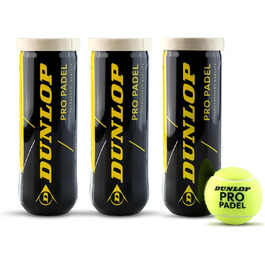 М'ячі для падел-тенісу Dunlop Pro Padel (3 шт. в банці) - 3 банки (9 м'ячів)