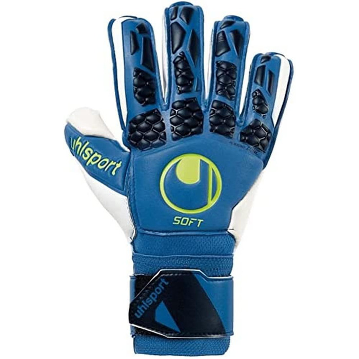 Воротарські рукавички Uhlsport Hyperact Soft Flex Frame для чоловіків, нічний синій/білий/флуо-жовтий