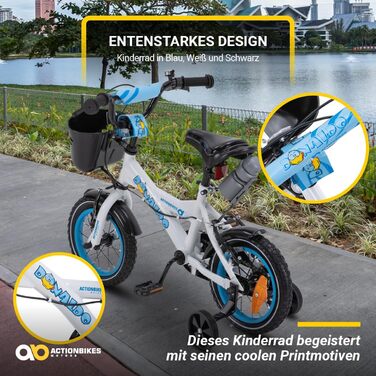 Дитячий велосипед Actionbikes 12/16/20 дюймів, V-Brake, для хлопчиків і дівчаток, з крилами, від 2 до 9 років
