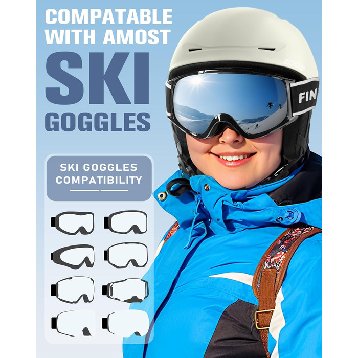 Шолом гірськолижний Findway для чоловіків та жінок, унісекс, з вентиляцією, для катання на лижах та сноуборді, розмір L (59-63 см), колір білий