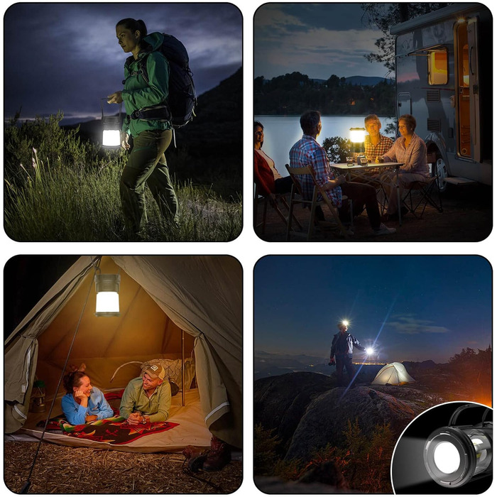 Ліхтар кемпінговий Tavaler 8000 mAh з USB-C, LED дисплеєм, IP65, Power Bank для кемпінгу, туризму та надзвичайних ситуацій