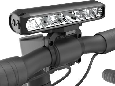 Фара велосипедна Milool 2600 люменів USB-C, 5 LED, 3 режими, алюміній, чорна