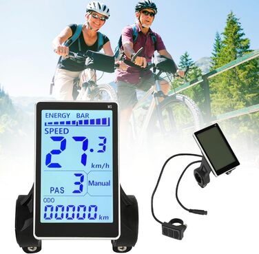 Велокомп'ютер цифровий, водонепроникний, LCD, 24V-60V, 6-ядерний, для керма 2.2см