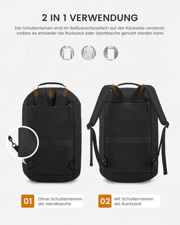 Спортивна сумка LOVEVOOK для жінок та чоловіків, велика сумка для залу, дорожня сумка з відділенням для взуття, водонепроникна сумка для тренувань, плавання, Travel Duffle Bag з рюкзаком, 45L (51*28*32 см), Бежевий