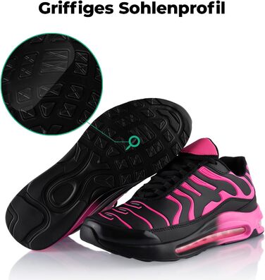 Спортивні кросівки для жінок та чоловіків, амортизація, легкі бігові кросівки, чорний, зелений, оранжевий (38 EU, чорний, рожевий)